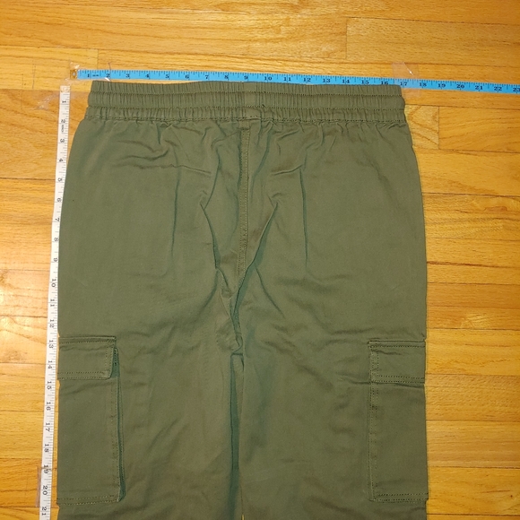 Green Army Cargo Pants Joggers Elastic Drawstring Extra Pockets WOMEN'S LARGE - Picture 8 of 10